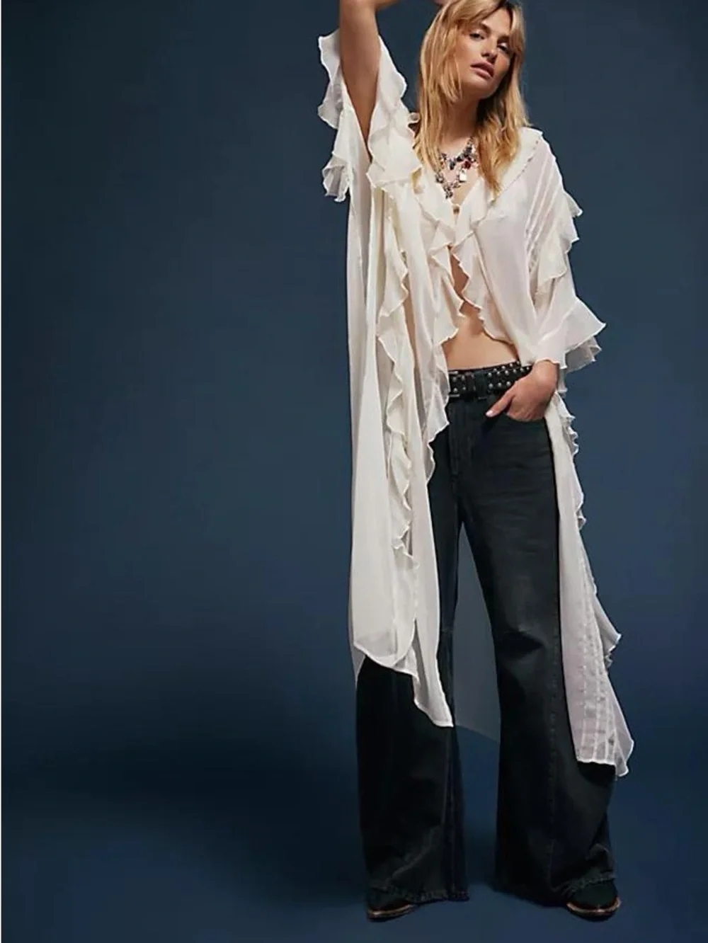 We The Free Gray Wide-Leg Eden Slouchy Jeans